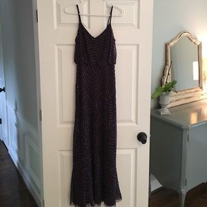 Adrianna Papell purple beaded gown size 2