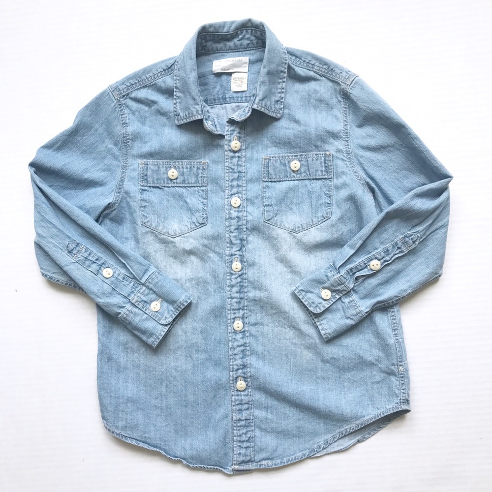 Crewcuts J. Crew blue chambray button down shirt
