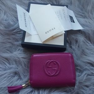 Gucci soho disco  leather small zip around  wallet