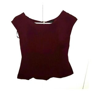 Ann Taylor burgundy zip back top