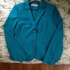 Teal Calvin Klein Suit Jacket