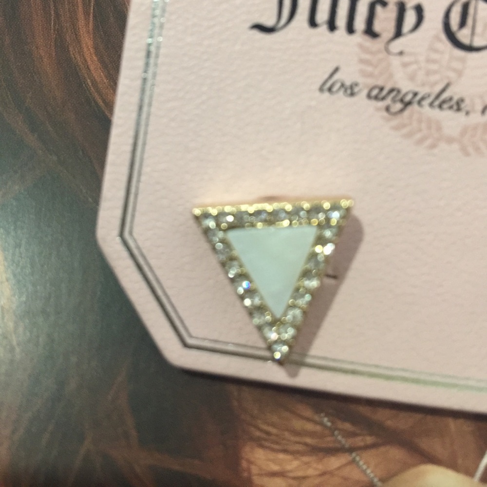 Auth Juicy Couture gold triangle white marble J01A - Picture 2 of 2