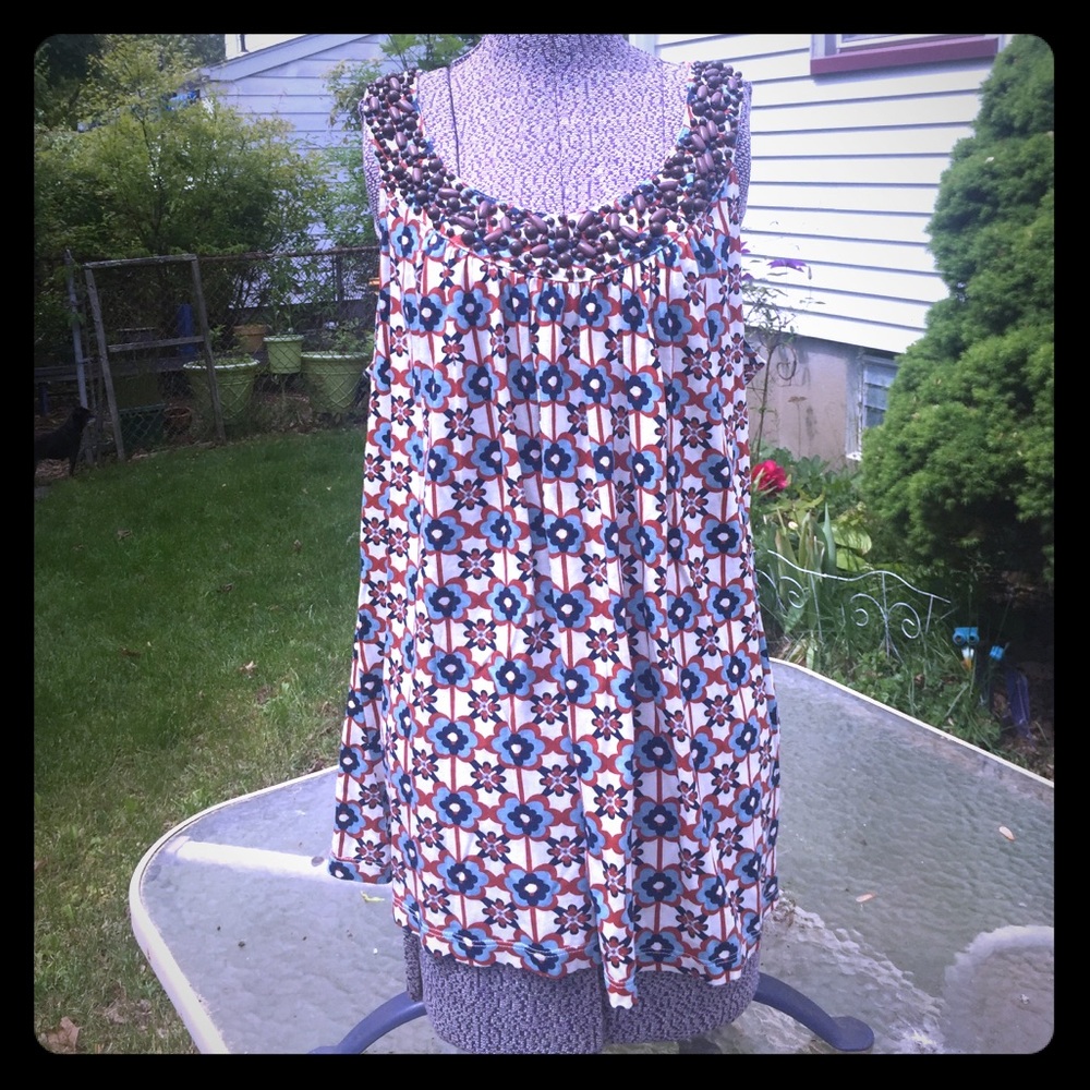 Boho sleeveless tunic top NWT