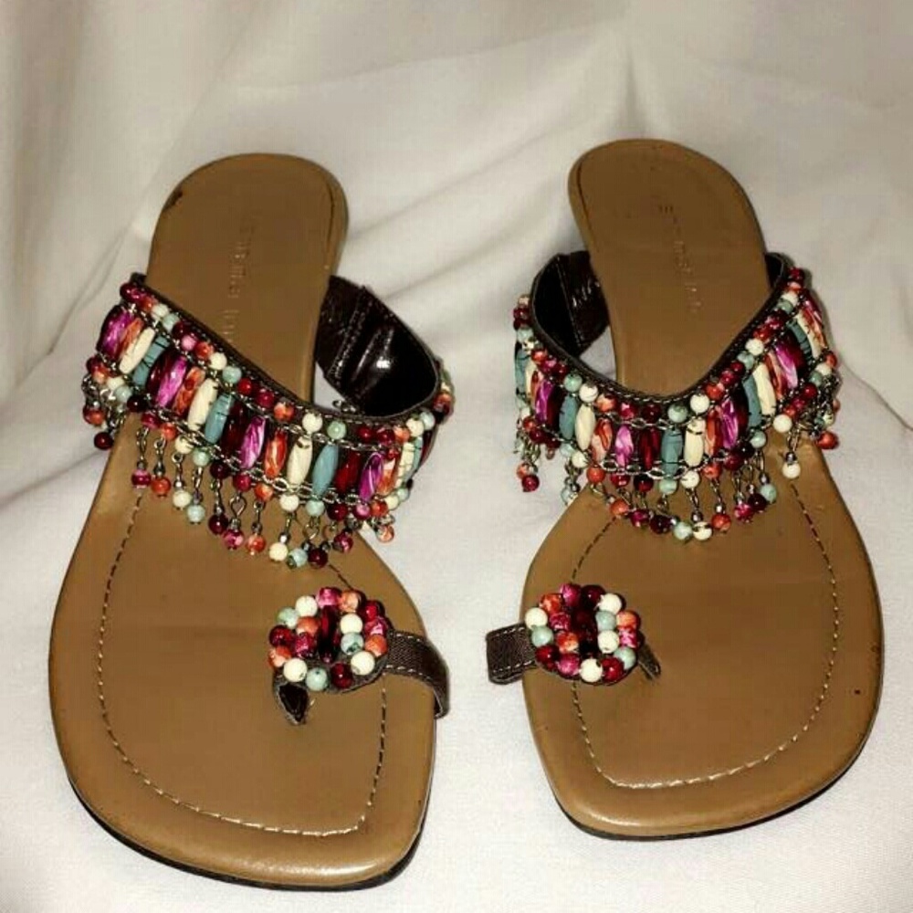 Beaded Single Toe Sandals