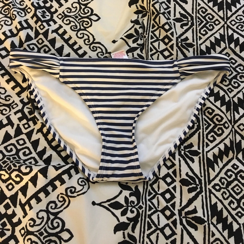 Blue and White stripped Bikini Bottom