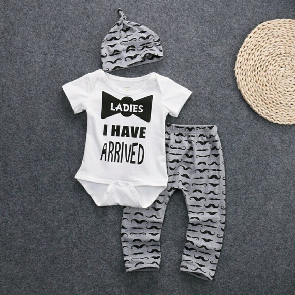 🆕3pc Boy "Ladies I Have Arrived" Outfit, 2 Szs - Picture 2 of 4