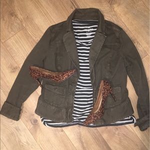 Olive Gap Denim Blazer