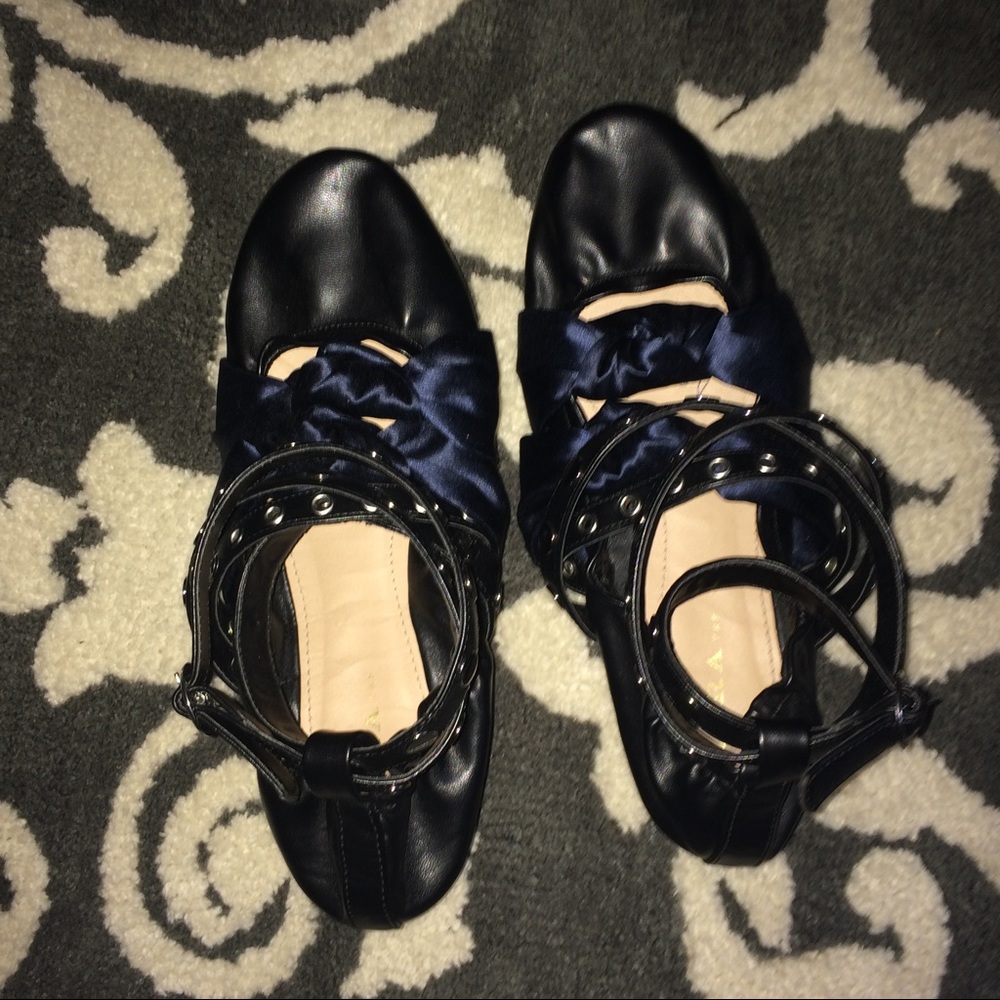 Zara TRF Lace up ballet flats SIZE 6.5