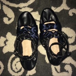 Zara TRF Lace up ballet flats SIZE 6.5