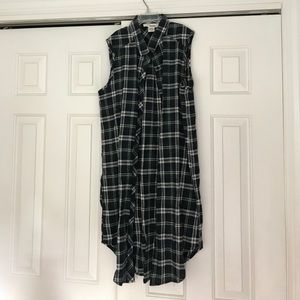 Plaid Long Vest