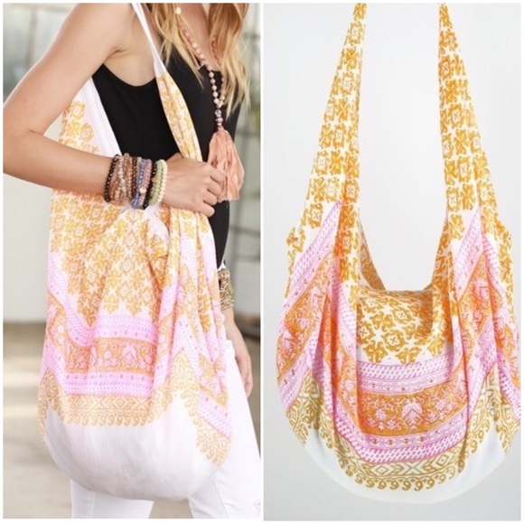 Last 1! Orange and Pink Hobo Tote - Picture 3 of 3