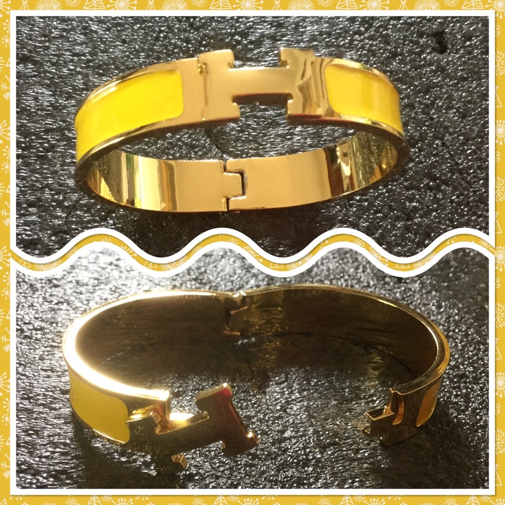 12MM stylish stainless steel H shape buckle bangle - Picture 2 of 4