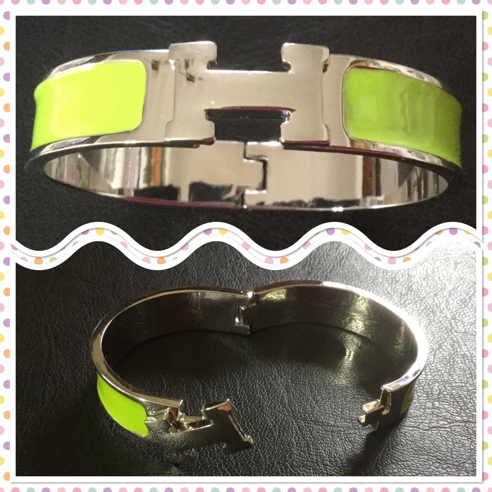 12MM stylish stainless steel H shape buckle bangle - Picture 3 of 4