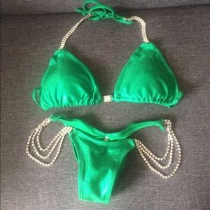 Emerald green competition suit