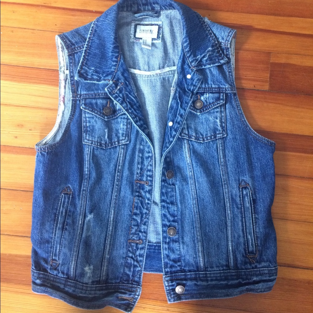 Y2k Forever 21 denim jean vest