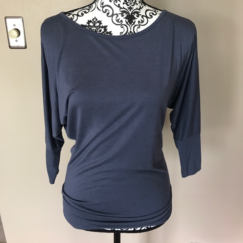 Blue grey colored 3/4 top