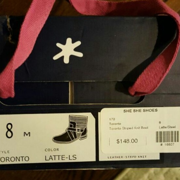 Splendid tan leather and knit buckle brown botties - Picture 3 of 4