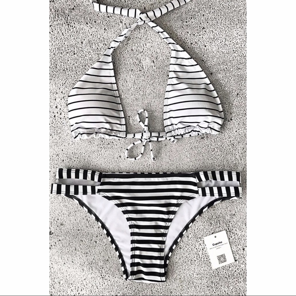 Cupshe Stripe World Halter Bikini Set