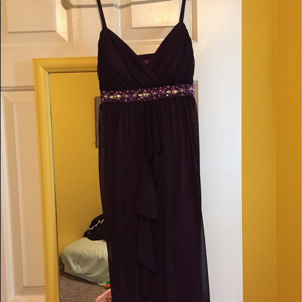 TWO purple formal dresses