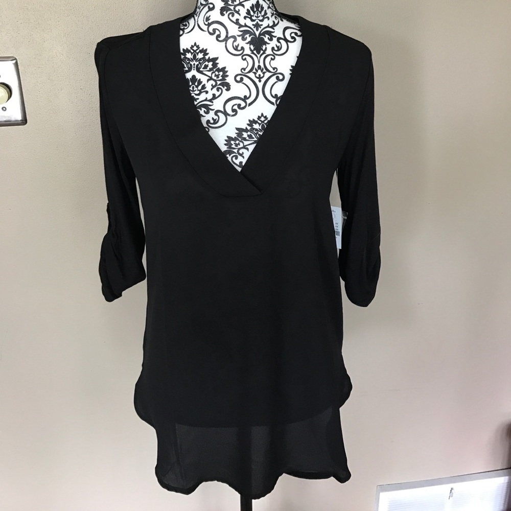 Black v-neck tunic