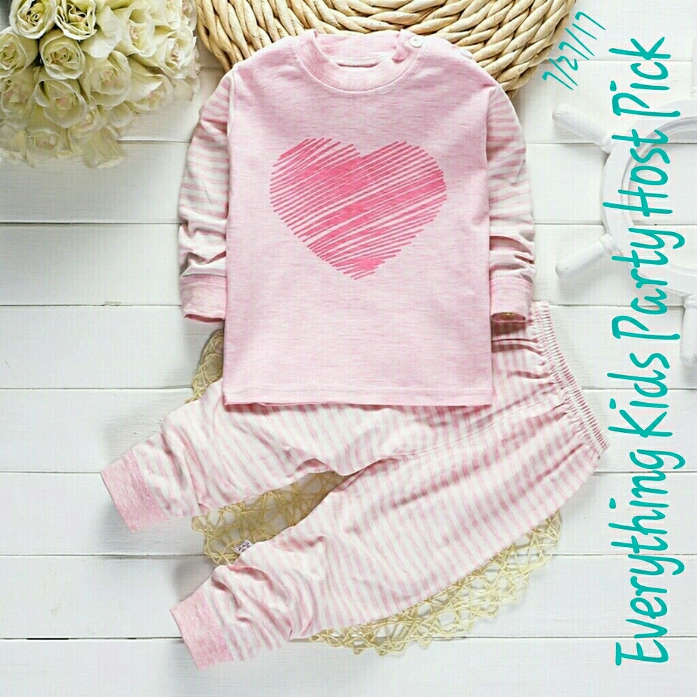 🆕Toddler 2pc 💓Print LS Shirt & Pants Set