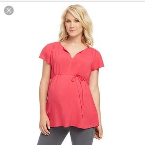 Oh Baby by Motherhood Flutter Splitneck Top
