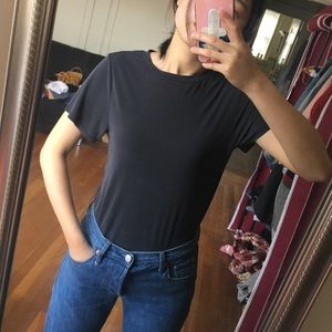 American Apparel Black T-shirt Bodysuit