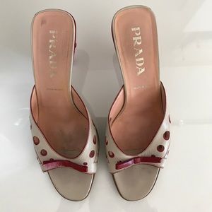 Authentic Prada kitten heel mules