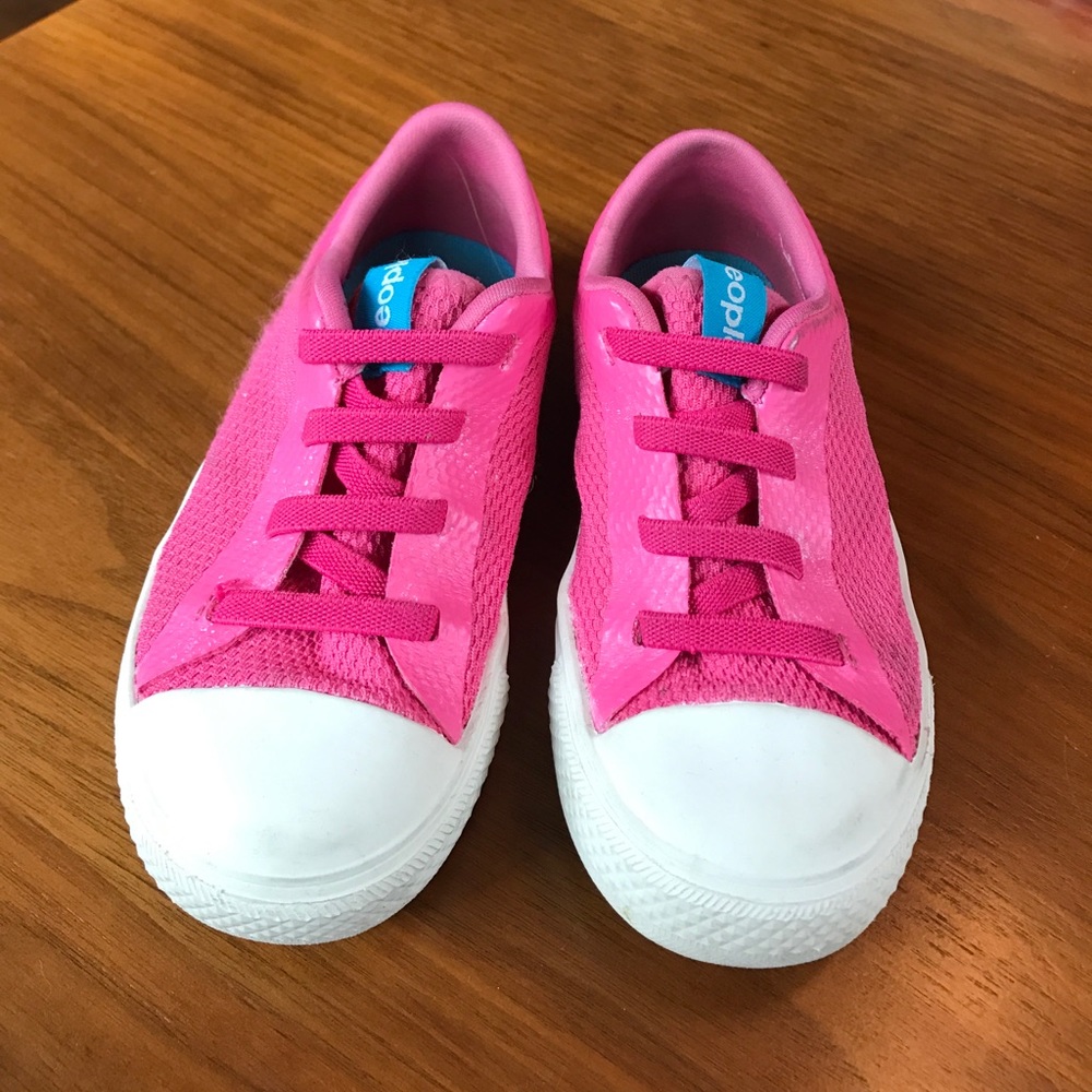 People pink sneakers