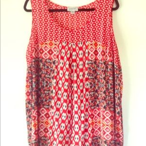 Avenue 18w/20w Sleeveless Tribal Blouse