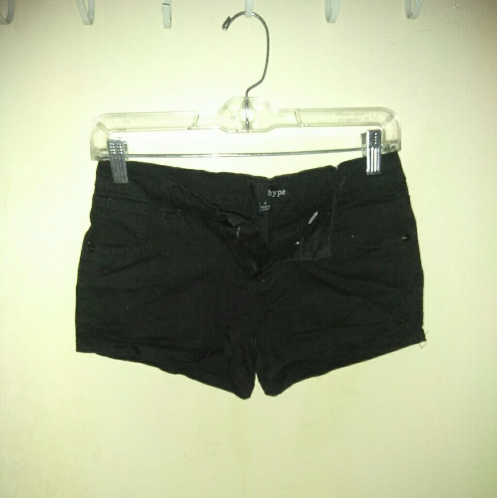 Black mini shorts