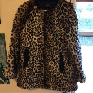 Cheetah faux fur coat