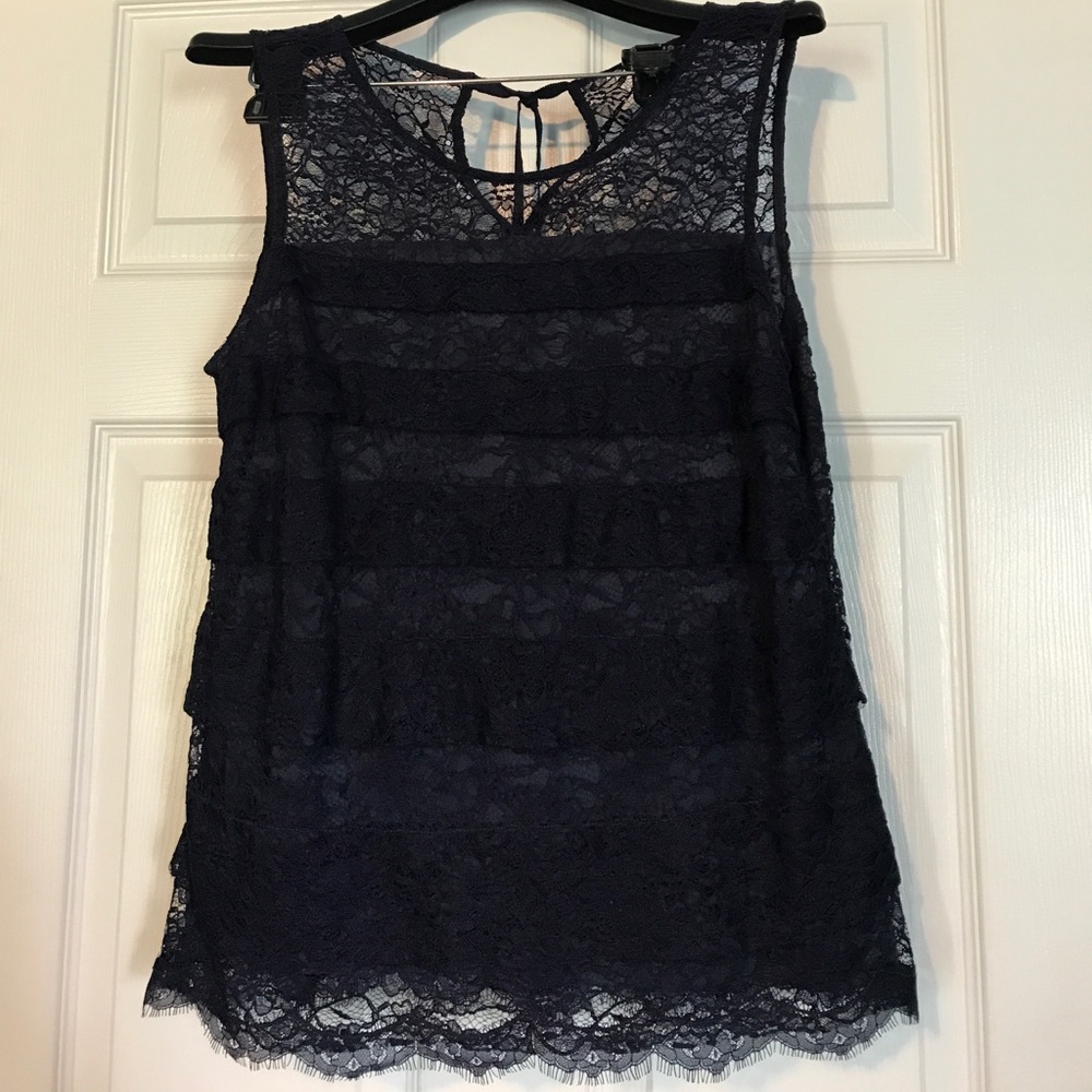Ann Taylor Navy Lace Tank