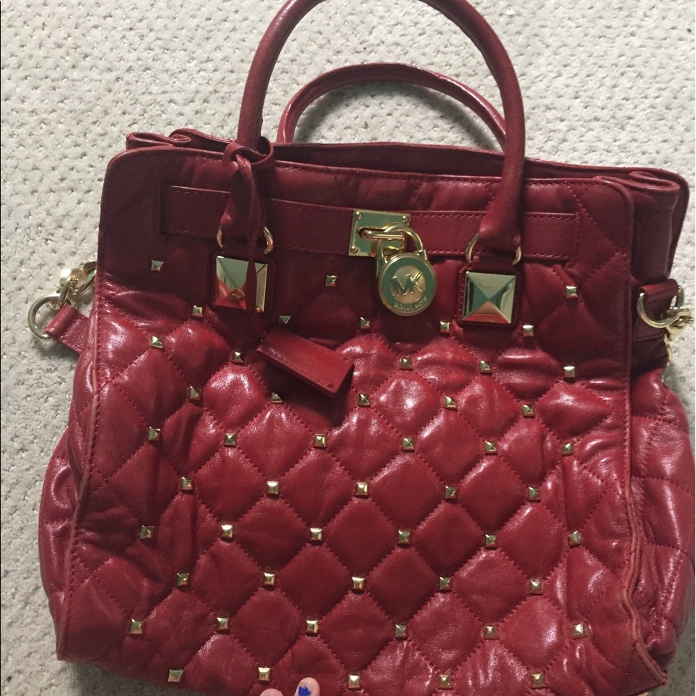 Classic Red MK studded handbag