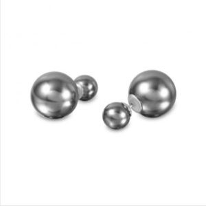 Silver (.925) front-back Grey Pearl Earrings