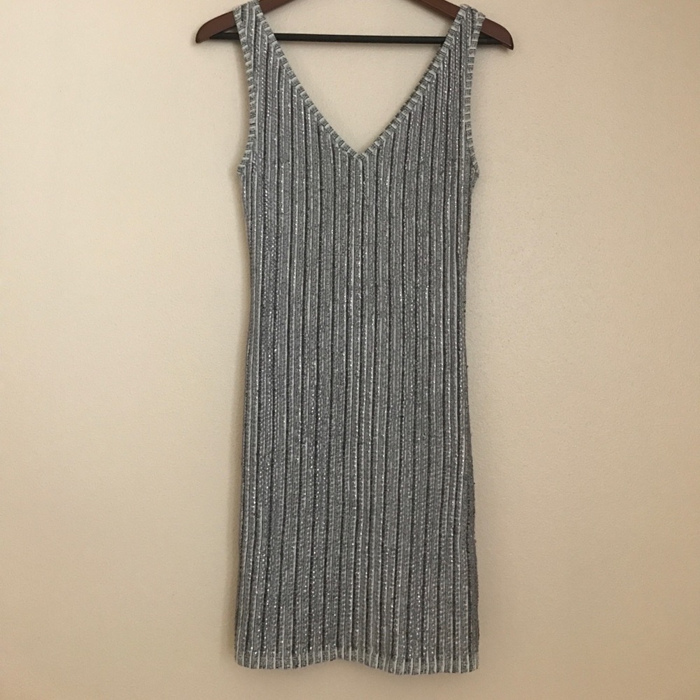 TOPSHOP Silver Sequined Dress