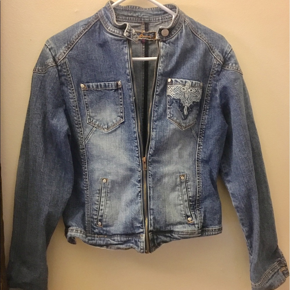Yuka Jeans Lace Pocket Jean Jacket