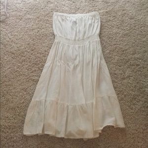 Strapless white dress