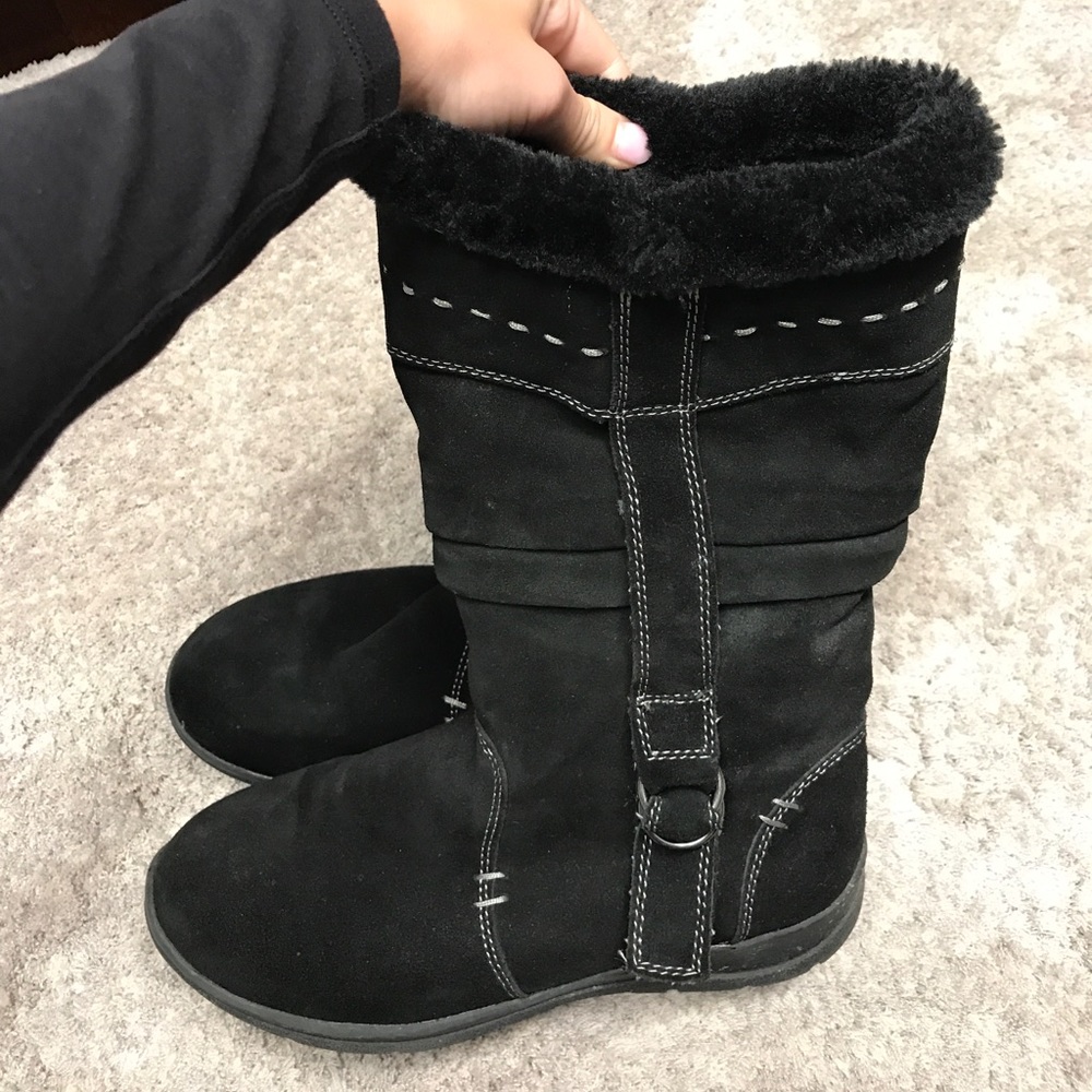 Black Size 7 Fur Boots