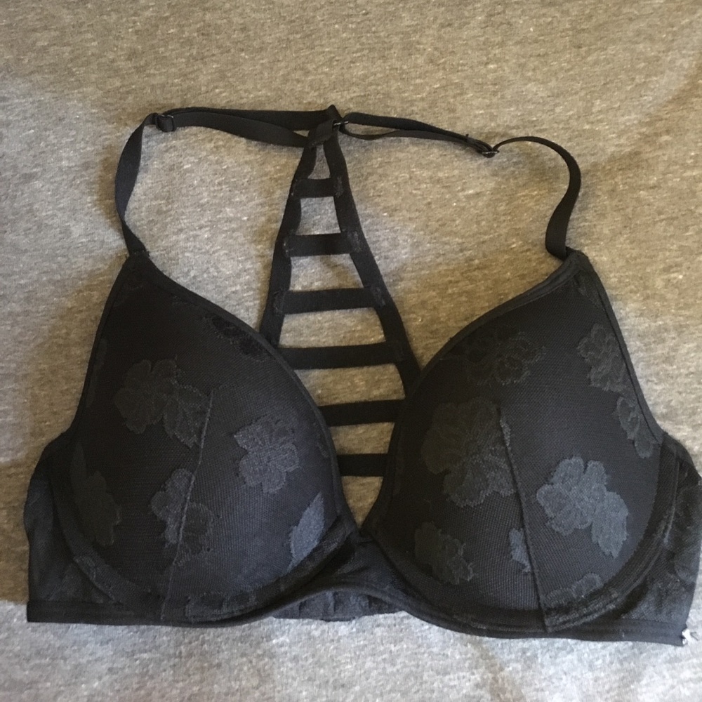 Victoria's Secret pink hibiscus Lace bra 32c