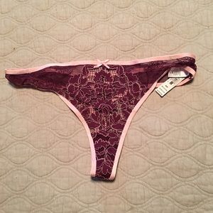 Victoria's Secret Purple and Pink Thong NWT M