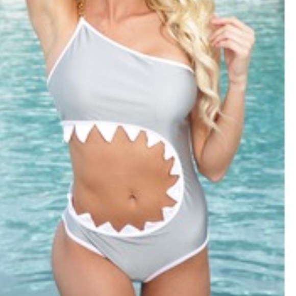 ✨2X HP🦈SEXY SHARKINI Shark bite Monokini swimsuit - Picture 4 of 7