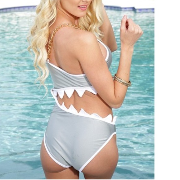 ✨2X HP🦈SEXY SHARKINI Shark bite Monokini swimsuit - Picture 2 of 7