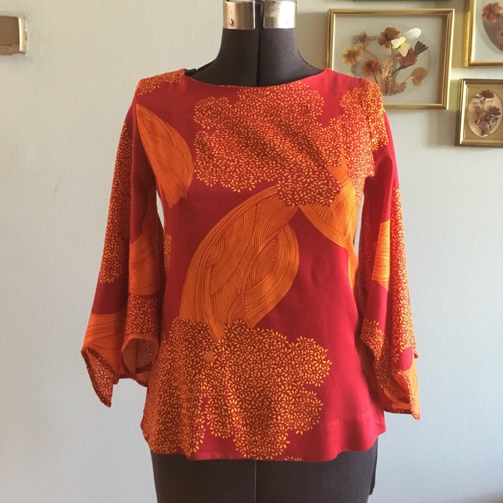 🦀 VINTAGE Hawaii Nei mod tulip sleeve mod tunic