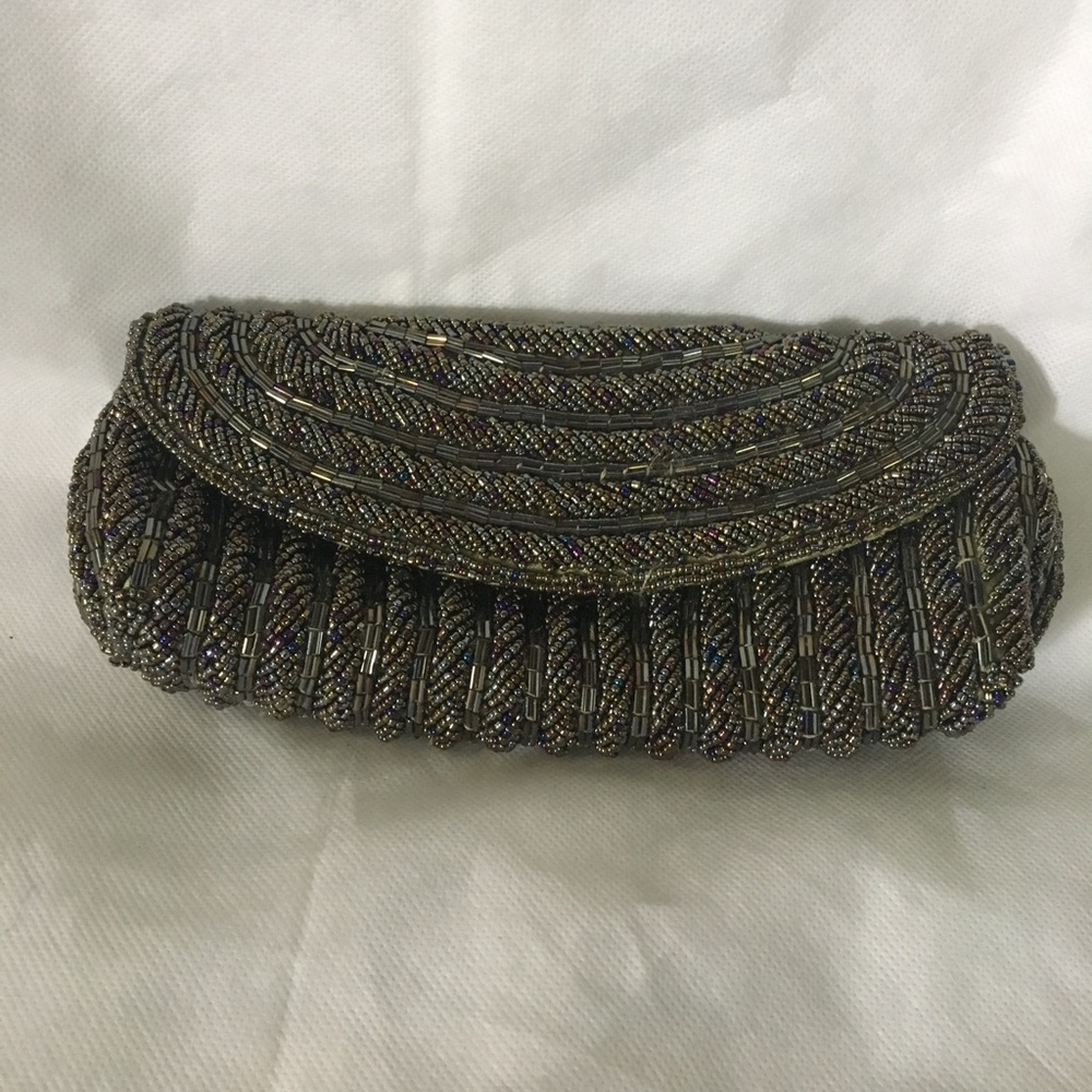 REDUCED!!! Metallic Green Beaded Evening Bag