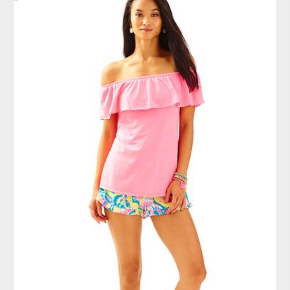 NWT lilly pulitzer la fortuna top in hot pink