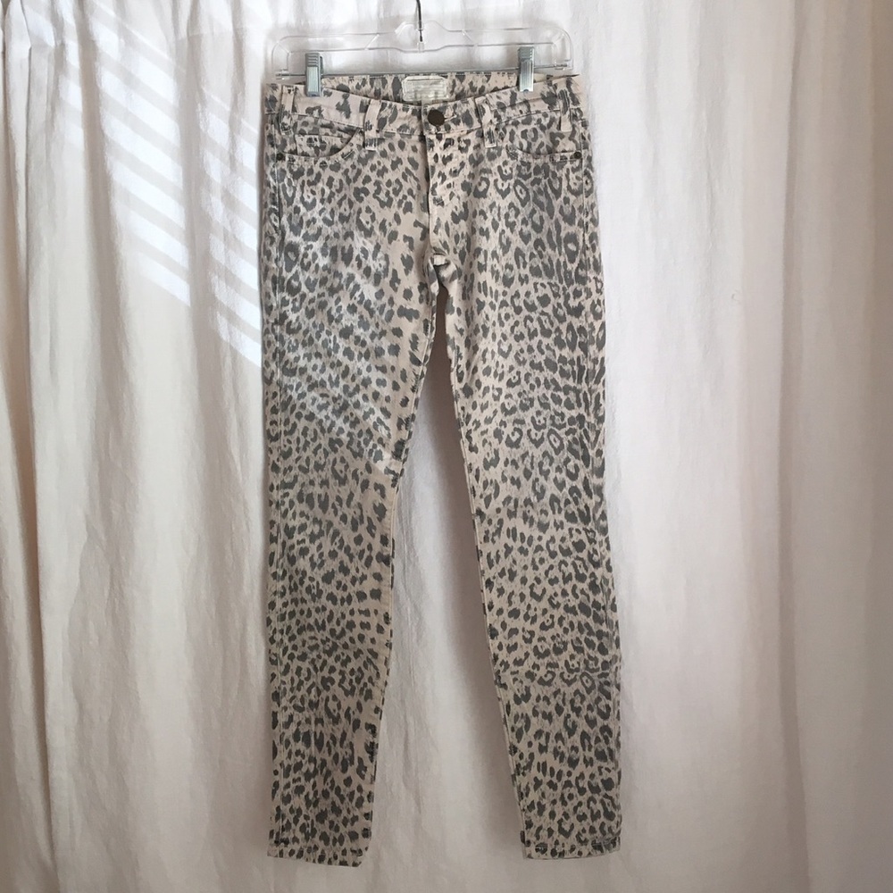 Current Elliott Skinny Jeans Stone Leopard