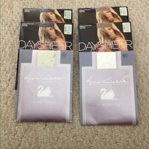 6 Pairs Pantyhose Size D Beige, Off-BlK, White +