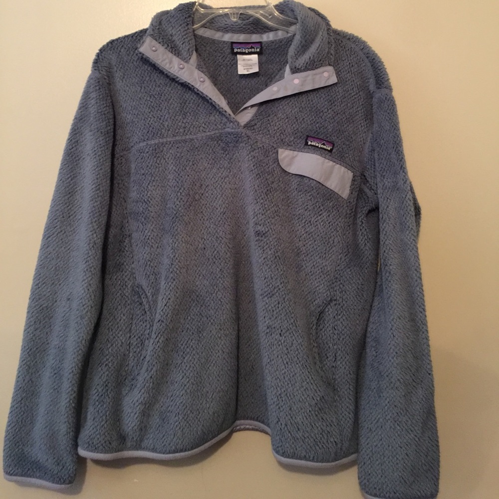 Blue patagonia re-took snap t pull over