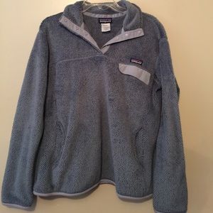 Blue patagonia re-took snap t pull over